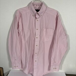 Ariat‎ Pro Series Medium Men's Shirt Long Sleeve Pink Stirip D2